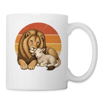 Löwe und Lamm - Tasse - Weiß - Rechts