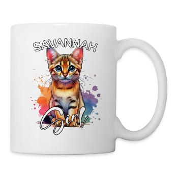 Savannah Cat Mädchen Savannah Katze - Tasse - Weiß - Rechts