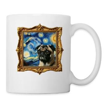 Mops Starry Night - Tasse - Weiß - Rechts