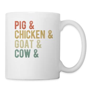 Schwein, Huhn, Ziegen, Kuh, Einhorn, Snillfarm - Tasse - Weiß - Rechts