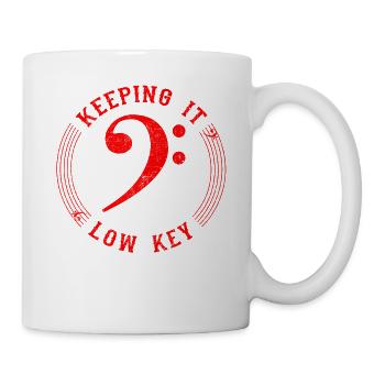 Bass Clef Red Keeping it Low Tone Musiker Geschenk - Tasse - Weiß - Rechts