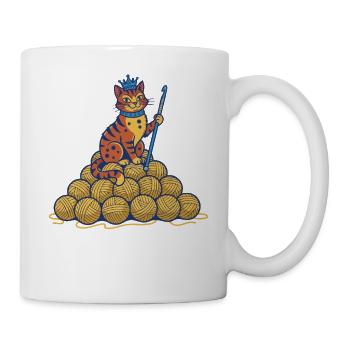 Crochet Cat Queen Lustiger Häkelgarnliebhaber-Stil - Tasse - Weiß - Rechts