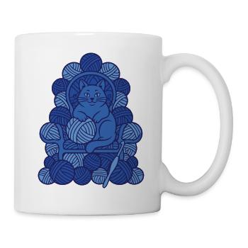 Lustige Häkelkatzen-Häkel-Garn-Liebhaber - Tasse - Weiß - Rechts