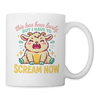 Niedliche Panik-Ziegenschrei-Tee - Tasse - Weiß - Rechts