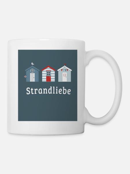 Strandliebe – Küstenposter Minimalistisch - Tasse - Weiß