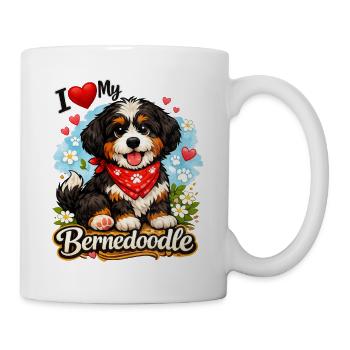 Bernedoodle - Tasse - Weiß - Rechts