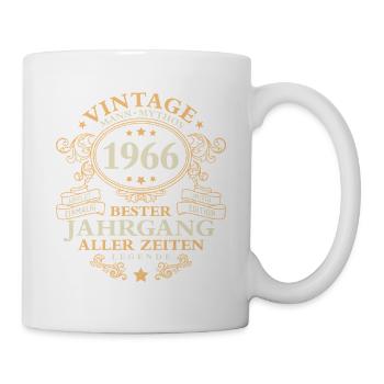Vintage 1966 Jahrgang Mann 60. Geburtstag - Tasse - Weiß - Rechts