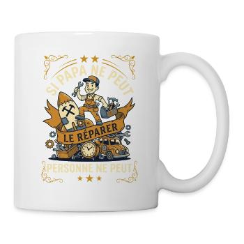 Si Papa Ne Peut Le Réparer Humour Rétro - Mug blanc - blanc - Droite
