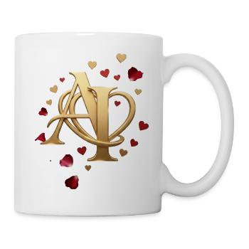 GoldeneInitialen AI mit Herzrahmen - Tasse - Weiß - Rechts