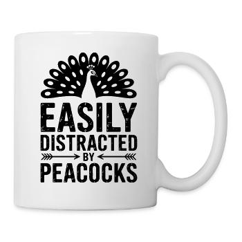 Pfau Sprüche Pfauen Vogel Lustiges Pfau Geschenk - Tasse - Weiß - Rechts