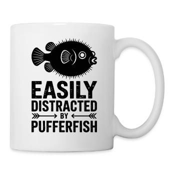 Puffer Fish Sayings Funny Puffer Fish Gift - Mug - white - Right