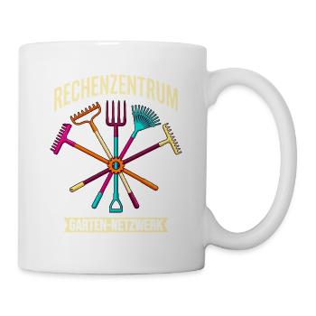 Rechenzentrum Garten Netzwerk lustig Gärtner - Tasse - Weiß - Rechts