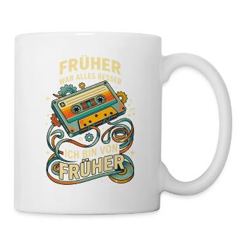 Retro Kassette Früher war alles besser - Tasse - Weiß - Rechts