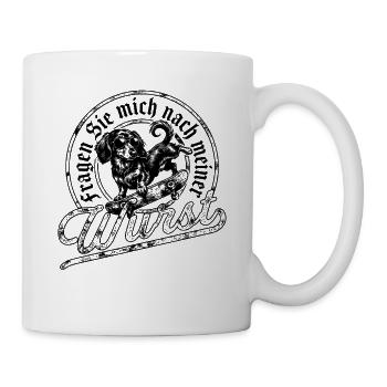 Cooler Dackel mit Skateboard und Sonnenbrille  - Tasse - Weiß - Rechts