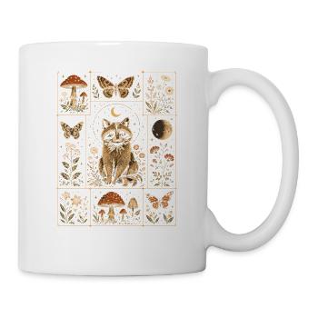  Cottagecore Waschbär Mond Pilz Schmetterling - Tasse - Weiß - Rechts