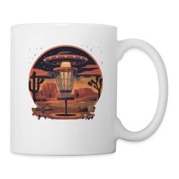 Disc Golf Set UFO Wüste Retro Vintage Kakteen  - Tasse - Weiß - Rechts