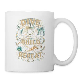 Berufstaucher Industrietaucher Dive Build Repeat - Tasse - Weiß - Rechts