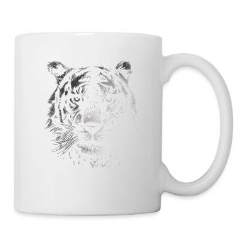 Black and White Tiger Portrait - Mug - white - Right