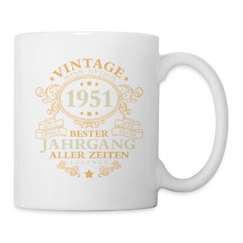 Vintage 1951 Jahrgang Mann 75. Geburtstag - Tasse - Weiß - Rechts