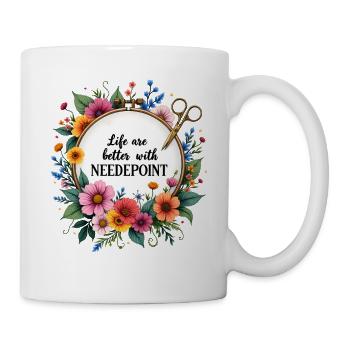 La vie est meilleure avec le point de croix - Mug blanc - blanc - Droite