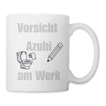 Vorsicht Azubi am Werk / Lustiges Azubi Design  - Tasse - Weiß - Rechts