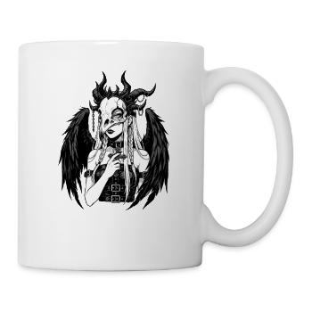 Schädelengel mit Flügeln - Tasse - Weiß - Rechts