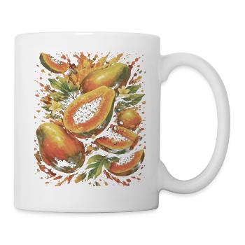 Papaya Tropic exotische Fruchtspritzkunst - Tasse - Weiß - Rechts