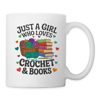 Mädchen und Frau die Häkeln und Bücher liebt - Tasse - Weiß - Rechts