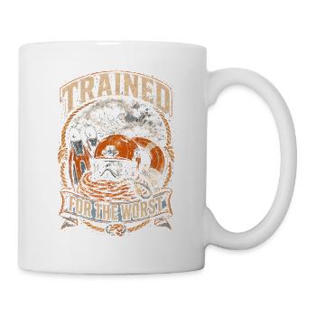 Küstenwache Rettungsschwimmer Trained For Worst - Tasse - Weiß - Rechts