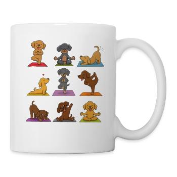 HundeYoga Sammlung auf Matte - Tasse - Weiß - Rechts