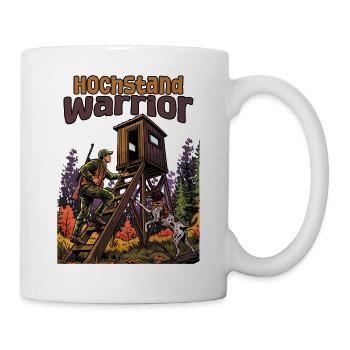 Jäger bei der Arbeit im Wald - Tasse - Weiß - Rechts