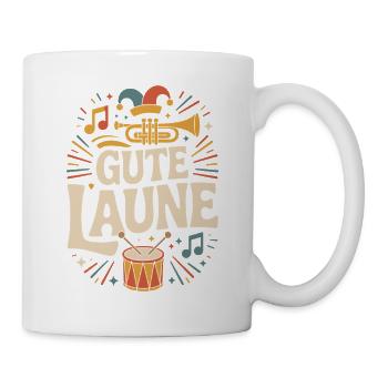 Gute Laune Karneval Fasching Karnevalskostüm Alaaf - Tasse - Weiß - Rechts