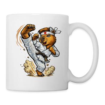 Süßes Capybara macht Karate - Tasse - Weiß - Rechts