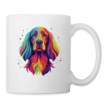 Aquarell Irischer Setter – Roter Setter Hund Mama Papa - Tasse - Weiß - Rechts