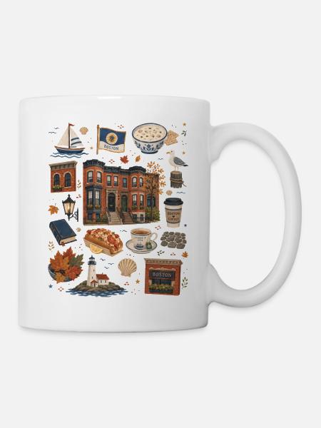 Boston | Küste & Geschichte - Tasse - Weiß