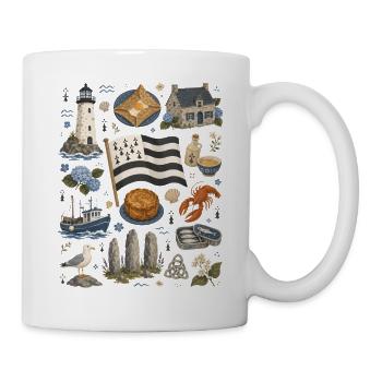Bretagne | Côte, phare et mal de mer - Mug blanc - blanc - Droite