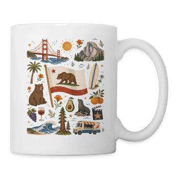 Kalifornien | Küste, Berge & Freiheit - Tasse - Weiß - Rechts