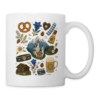 Bayern | Alpen, Brezn & Heimatgefühl - Tasse - Weiß - Rechts