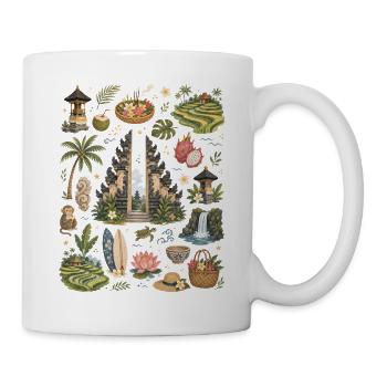 Bali | Tempel, Tropen & Fernweh - Tasse - Weiß - Rechts