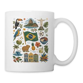 Brasilien | Tropen, Fußball & Lebensfreude - Tasse - Weiß - Rechts