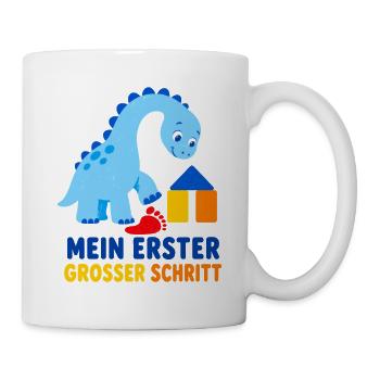 Mein erster großer Schritt – Dino fürs Krippenkind - Tasse - Weiß - Rechts