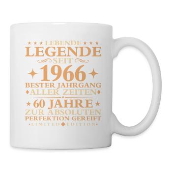 1966 Baujahr Geburtstag Vintage 60 Jahre - Tasse - Weiß - Rechts