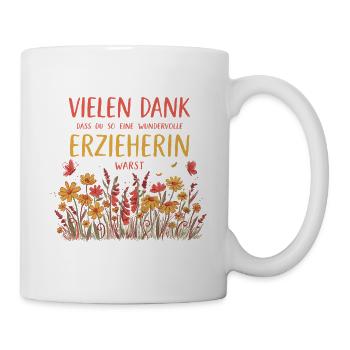Beste Erzieherin Danke Abschied Kindergarten - Tasse - Weiß - Rechts