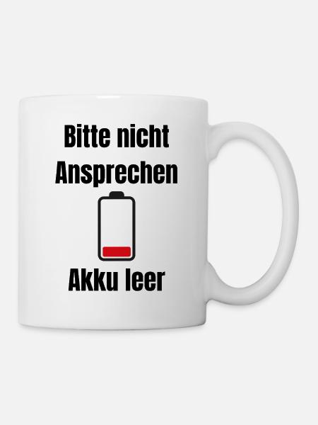 Niedrige Batterie Silhouette - Tasse - Weiß