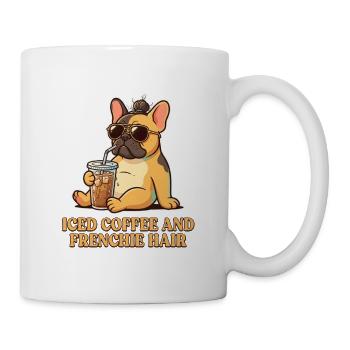Eiskaffee und Frenchie-Frisur - Tasse - Weiß - Rechts
