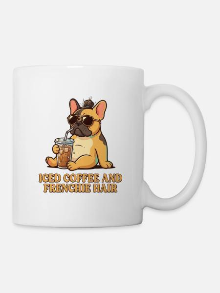 Iced Coffee and Frenchie Hair - Mug - white