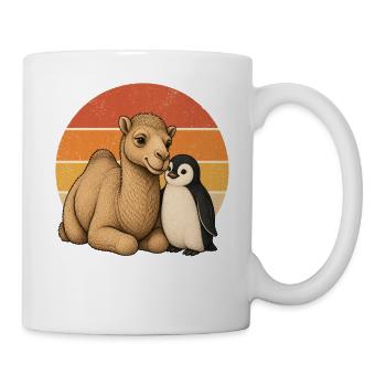 Kamel und Pinguin - Tasse - Weiß - Rechts
