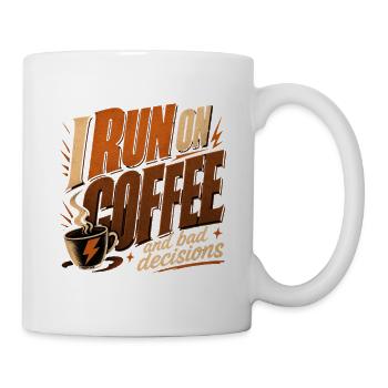 Coffee and Bad Ideas - Funny Coffee Shirt - Mug - white - Right
