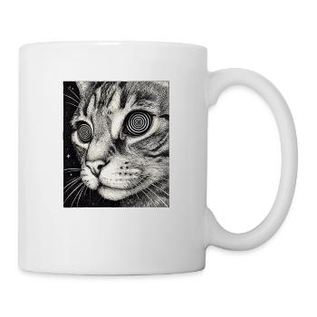 Hypnotischer Katzenblick im All - Tasse - Weiß - Rechts