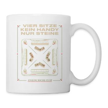 Vier Bits Kein Handy Nur Steine - Tasse - Weiß - Rechts